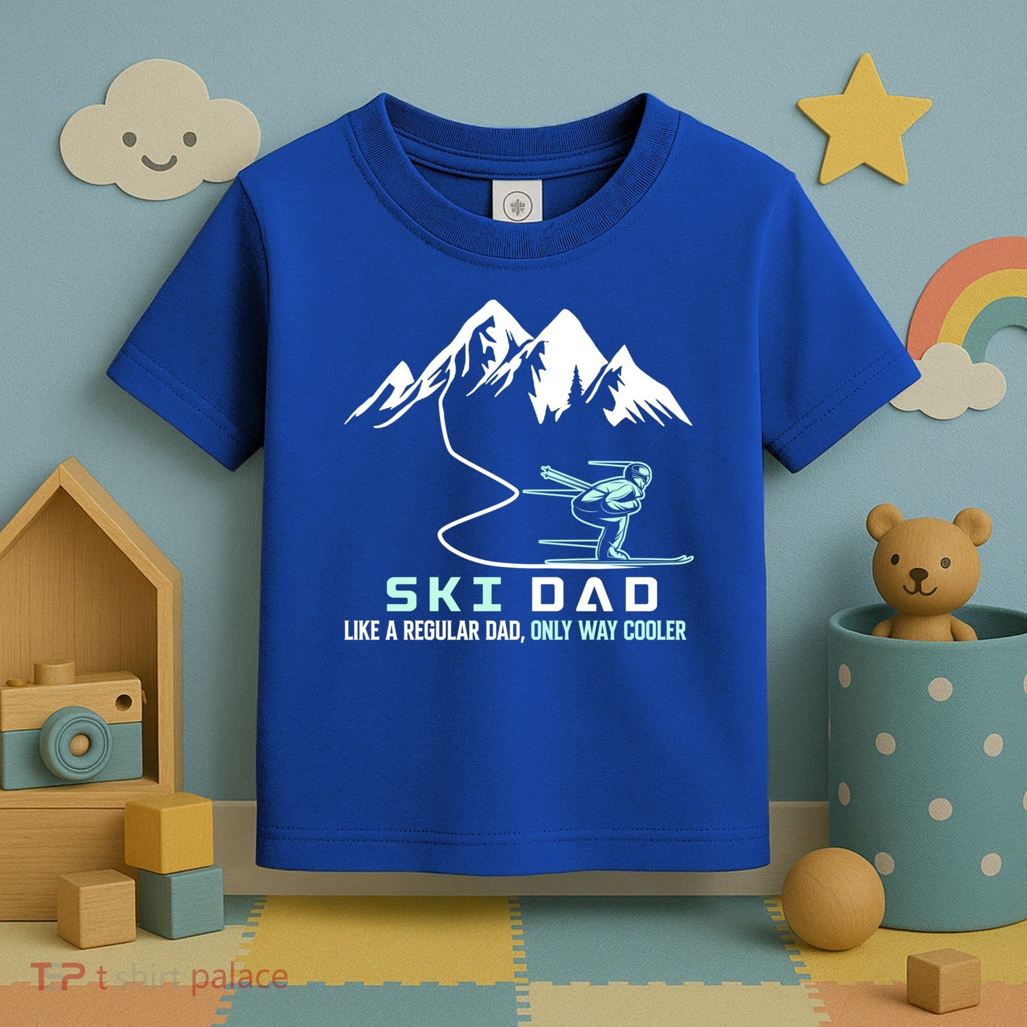Ski Dad Funny Cute Winter Skiing Gift Toddler T-Shirt