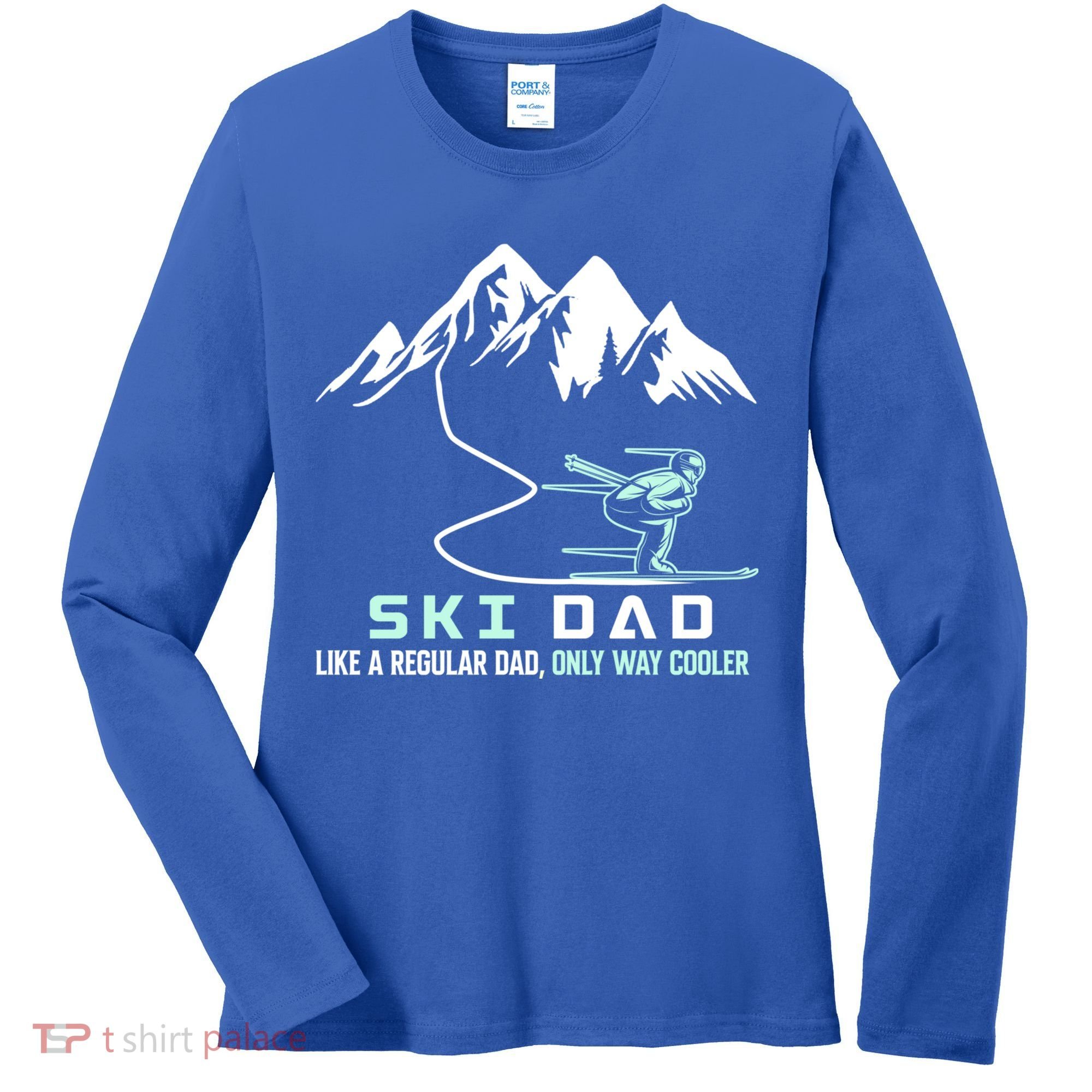 Ski Dad Funny Cute Winter Skiing Gift Women's Long Sleeve Shirt
