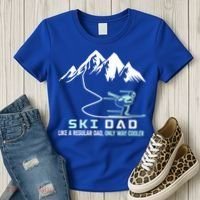 Ski Dad Funny Cute Winter Skiing Gift Women's T-Shirt thumb 3