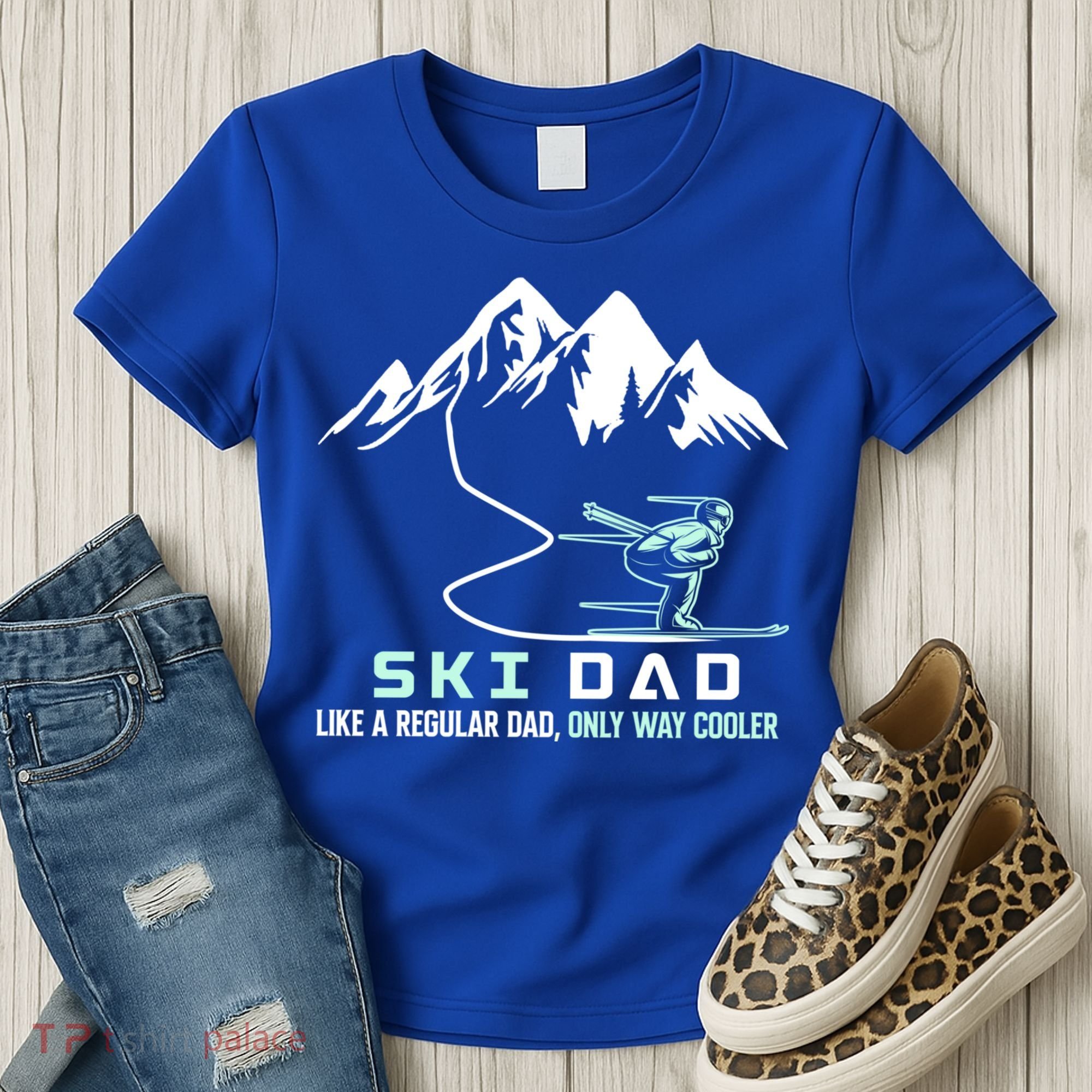 Ski Dad Funny Cute Winter Skiing Gift Women's T-Shirt