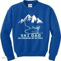 Ski Dad Funny Cute Winter Skiing Gift Kids Sweatshirt thumb 0