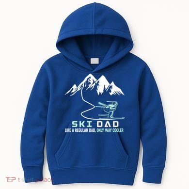 Ski Dad Funny Cute Winter Skiing Gift Kids Hoodie