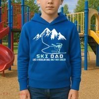 Ski Dad Funny Cute Winter Skiing Gift Kids Hoodie thumb 2