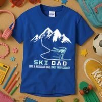 Ski Dad Funny Cute Winter Skiing Gift Kids T-Shirt thumb 3