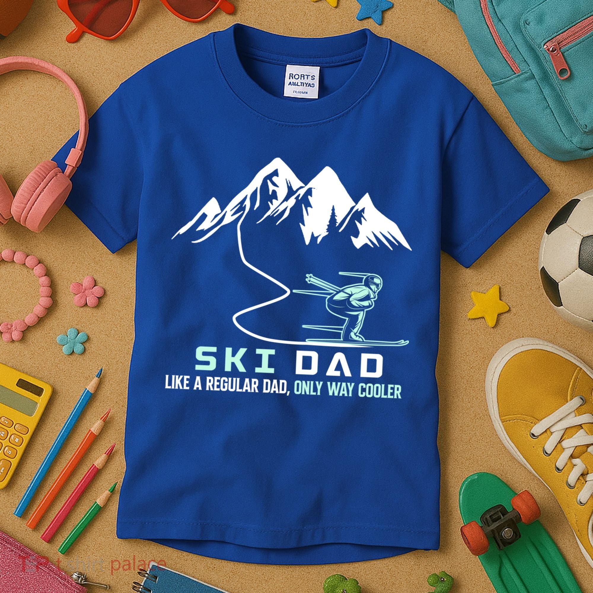 Ski Dad Funny Cute Winter Skiing Gift Kids T-Shirt