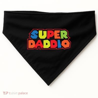 Super Daddio Funny Super Dad Daddy Father USA-Made Doggie Bandana