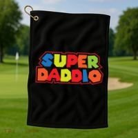 Super Daddio Funny Super Dad Daddy Father Golf Towel thumb 1
