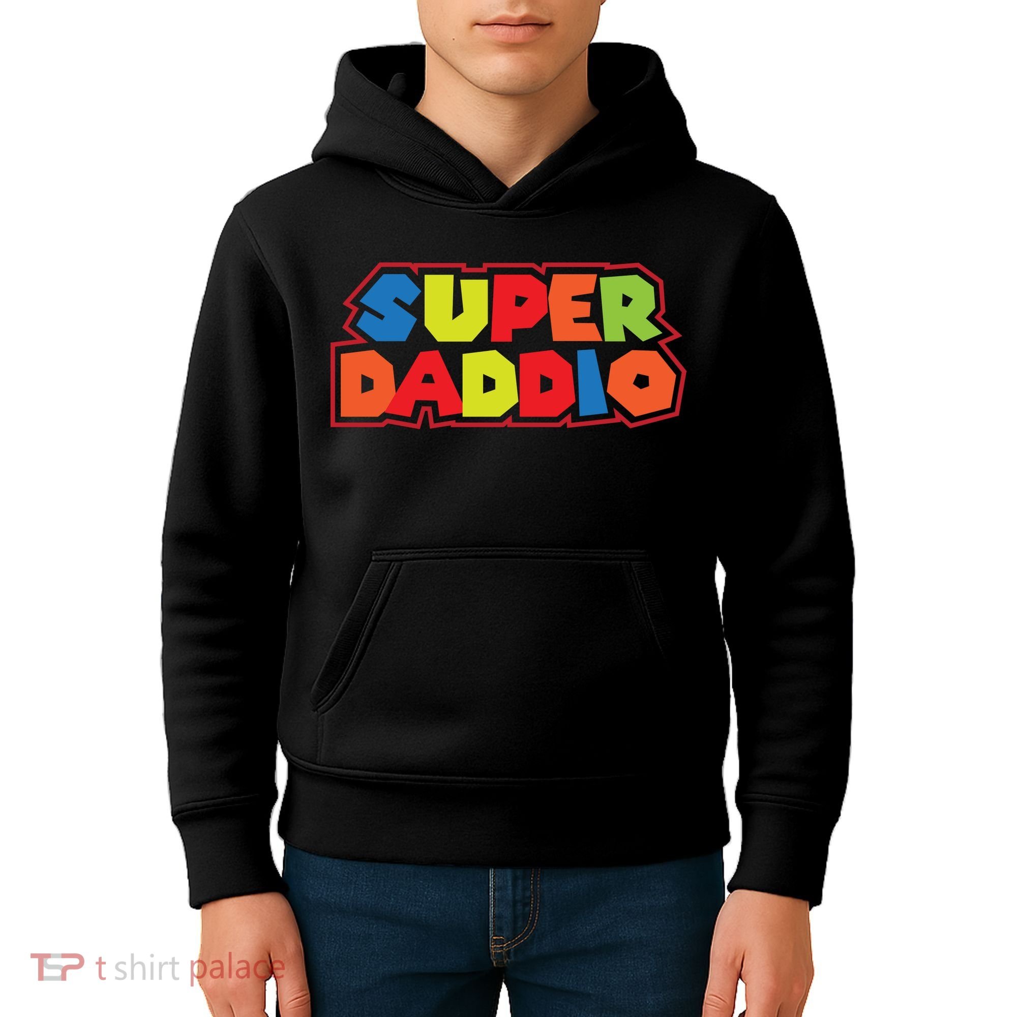 Super Daddio Funny Super Dad Daddy Father Kids Hoodie