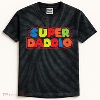 Super Daddio Funny Super Dad Daddy Father Kids Tie-Dye T-Shirt thumb 0