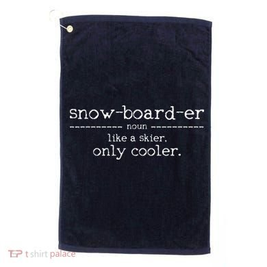 Snowboarder Definition Funny Snowboarding Snowboard Gift Golf Towel
