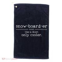Snowboarder Definition Funny Snowboarding Snowboard Gift Golf Towel thumb 0