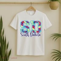 South Dakota Funny Tie Dye Vintage Retro T-Shirt thumb 2