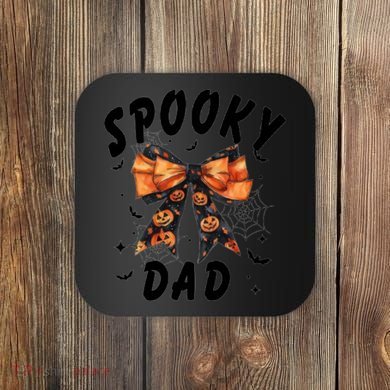 Spooky Dad Funny Pumpkin Halloween Season Matching Family Coaster