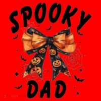 Spooky Dad Funny Pumpkin Halloween Season Matching Family Santa Hat thumb 1