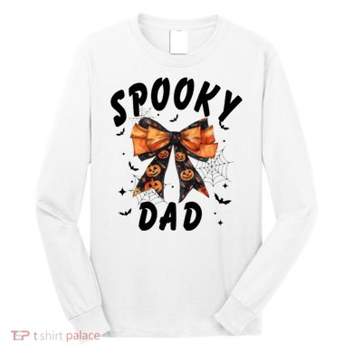 Spooky Dad Funny Pumpkin Halloween Season Matching Family Long Sleeve Shirt