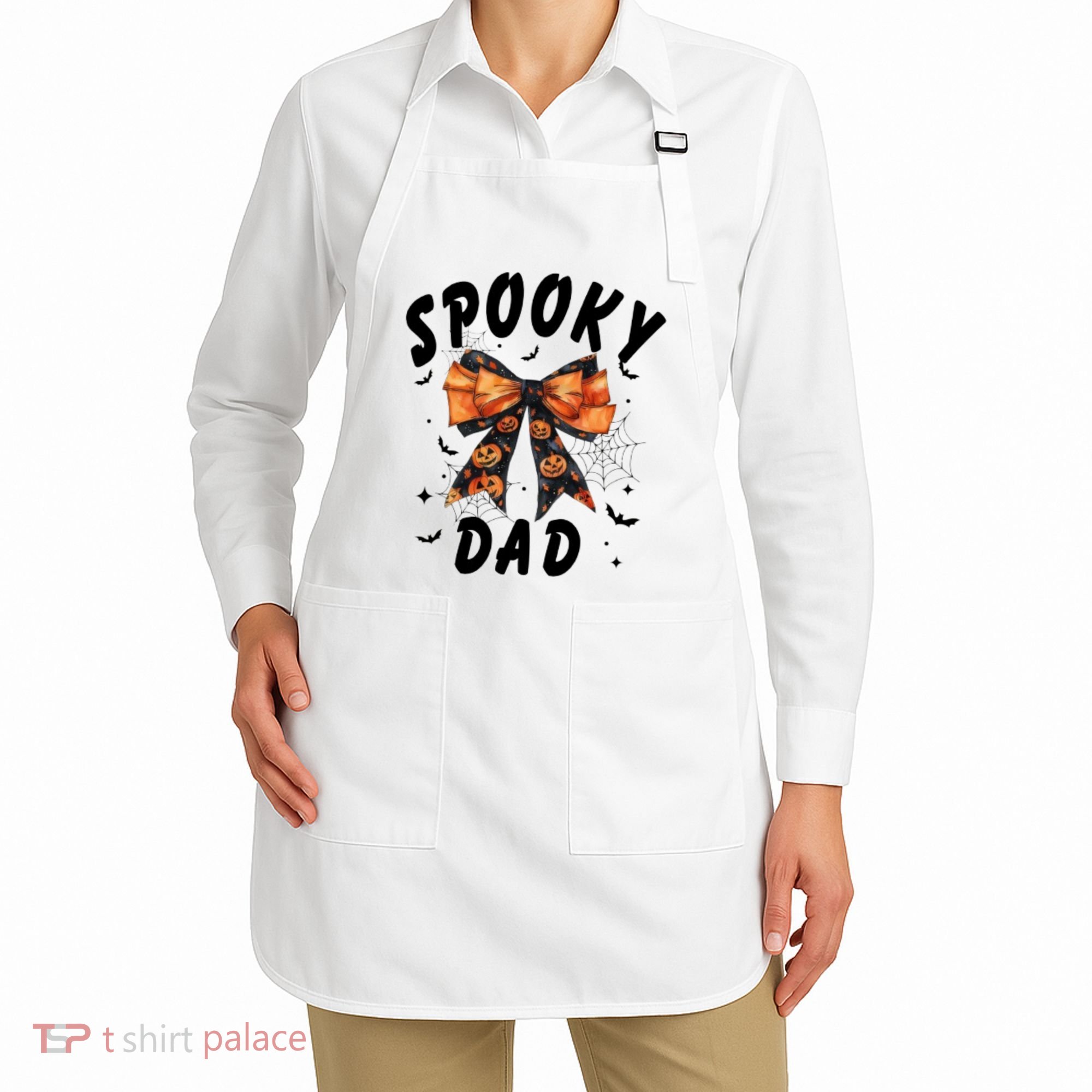 Spooky Dad Funny Pumpkin Halloween Season Matching Family Apron