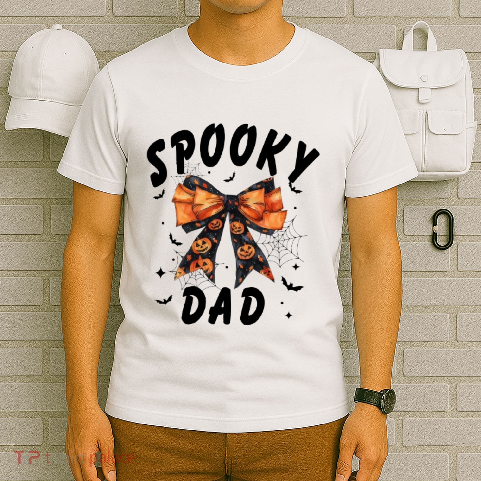 Spooky Dad Funny Pumpkin Halloween Season Matching Family T-Shirt