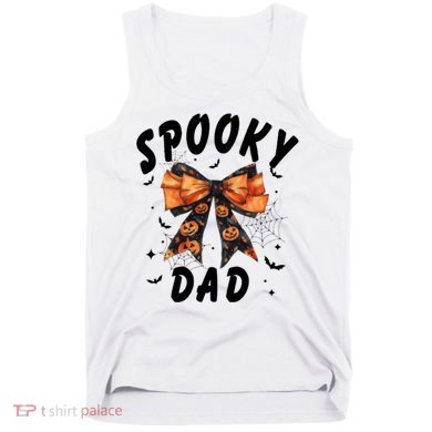 Spooky Dad Funny Pumpkin Halloween Season Matching Family Tank Top