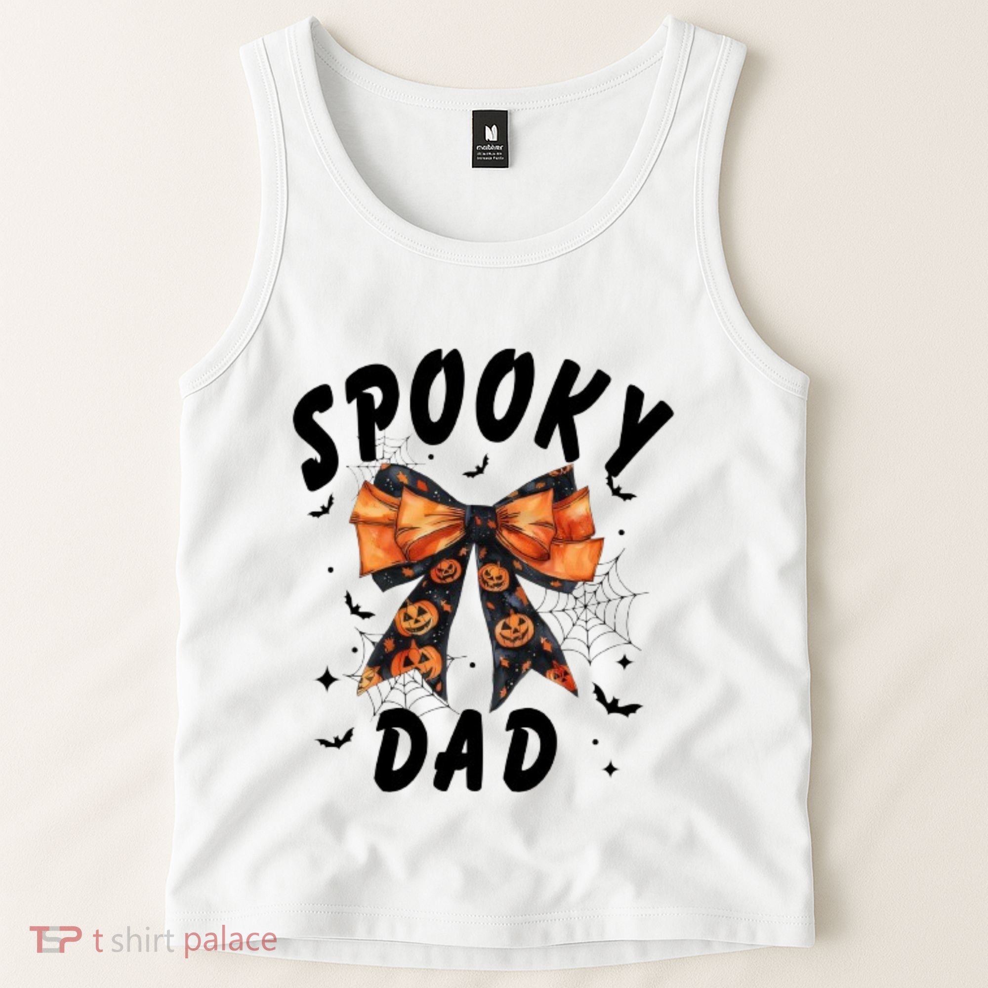 Spooky Dad Funny Pumpkin Halloween Season Matching Family Tank Top