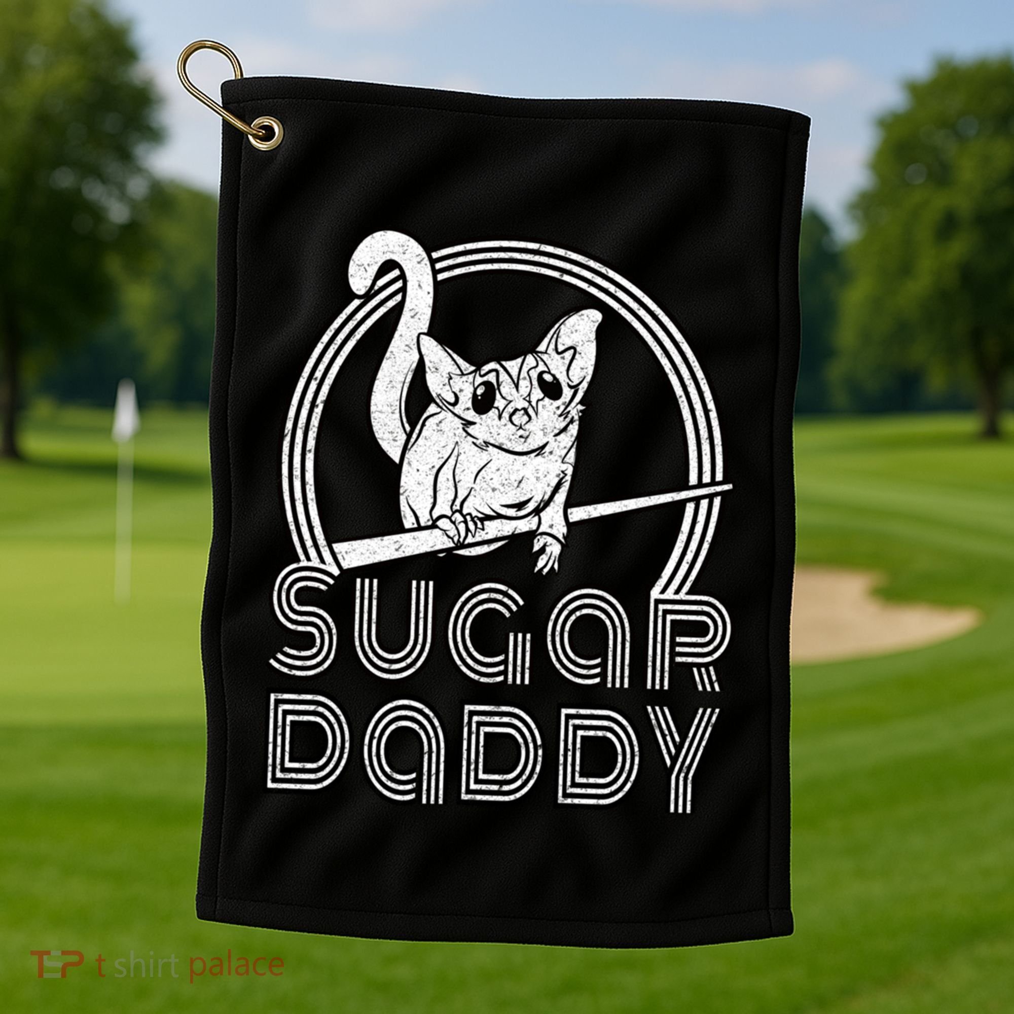 Sugar Daddy Funny Sugar Glider Gift For Sugar Glider Dads Gift Golf Towel