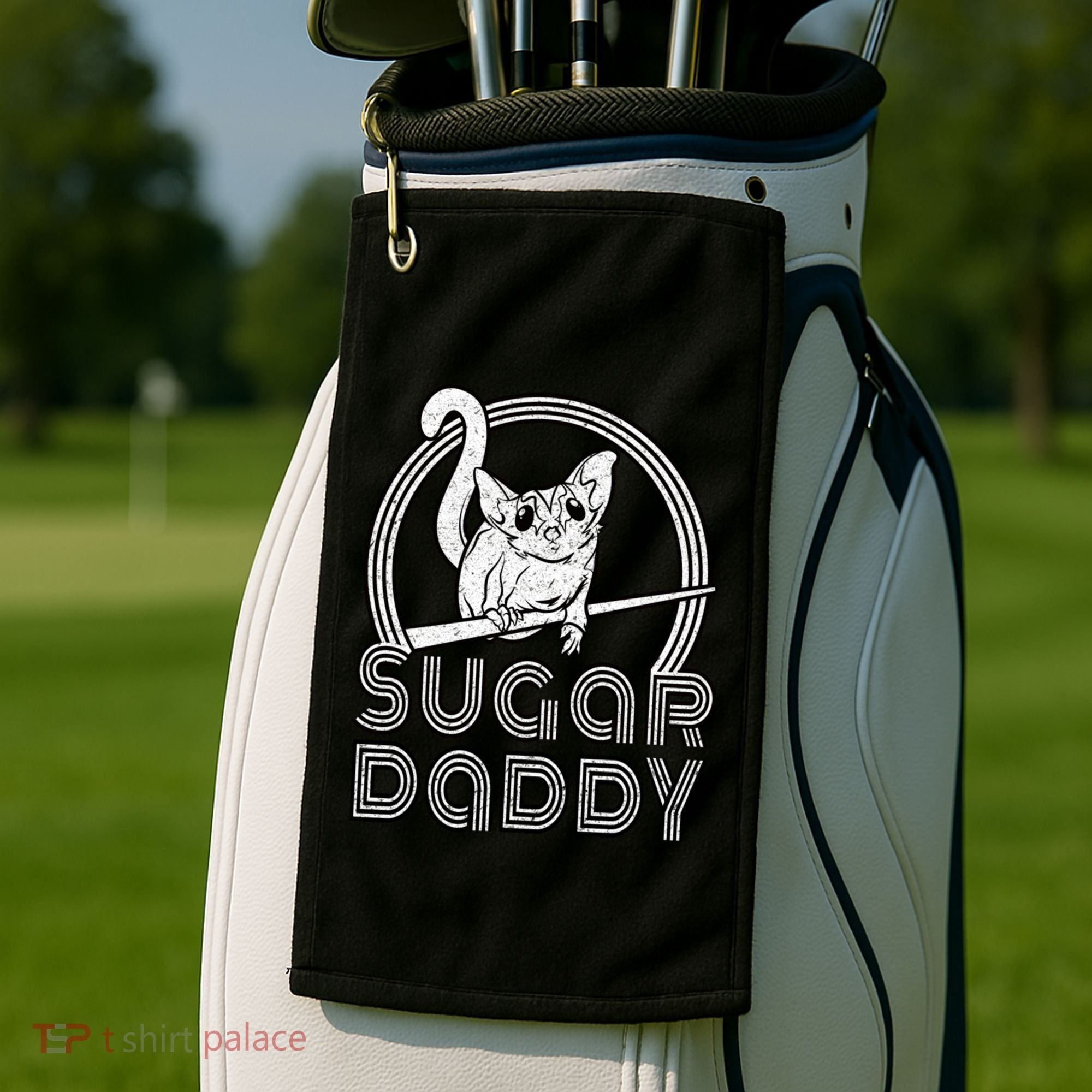 Sugar Daddy Funny Sugar Glider Gift For Sugar Glider Dads Gift Golf Towel