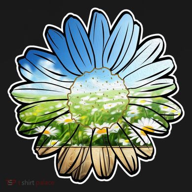 Summer Daisy Field Tie-Dye Long Sleeve Shirt