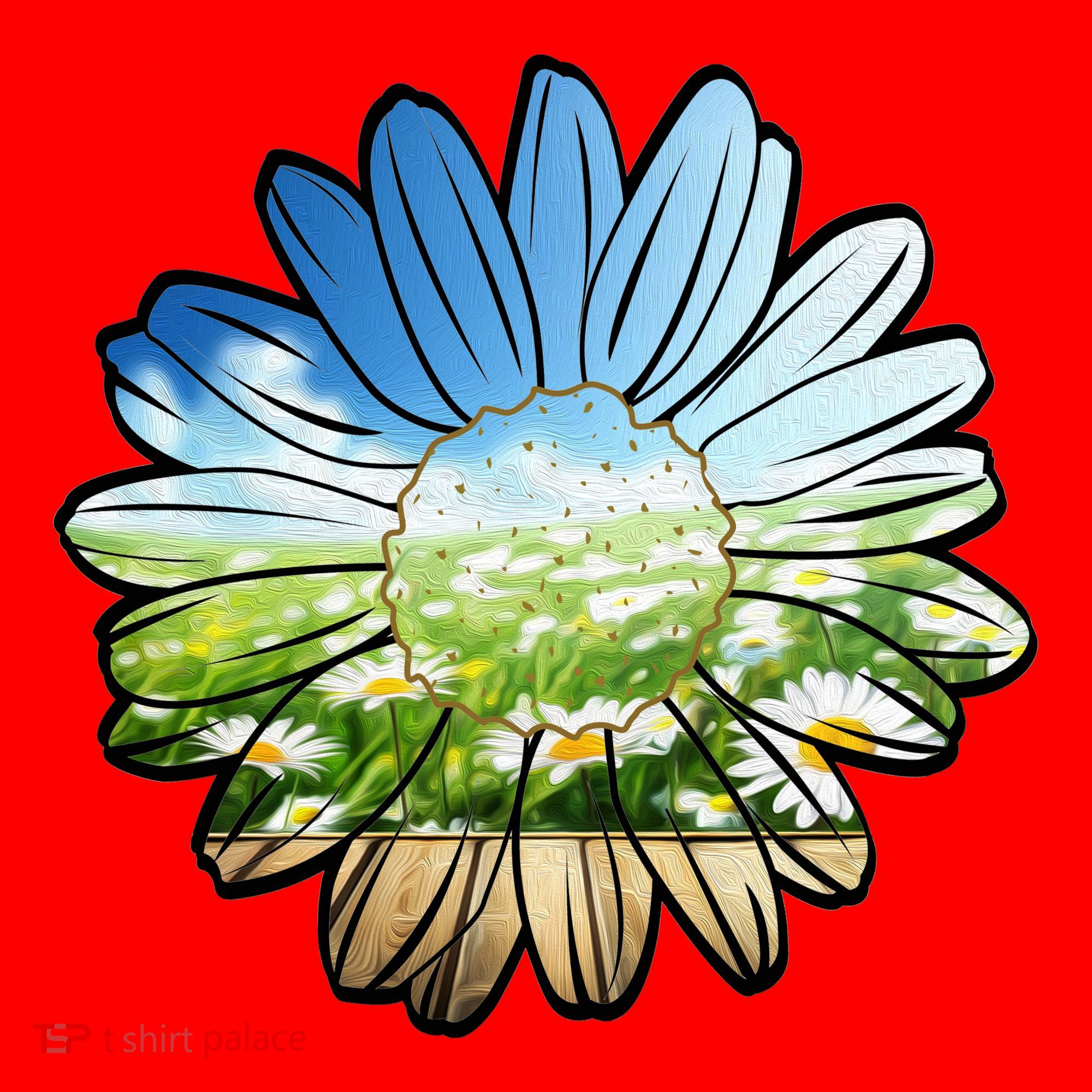 Summer Daisy Field Santa Hat