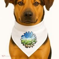 Summer Daisy Field USA-Made Doggie Bandana thumb 1