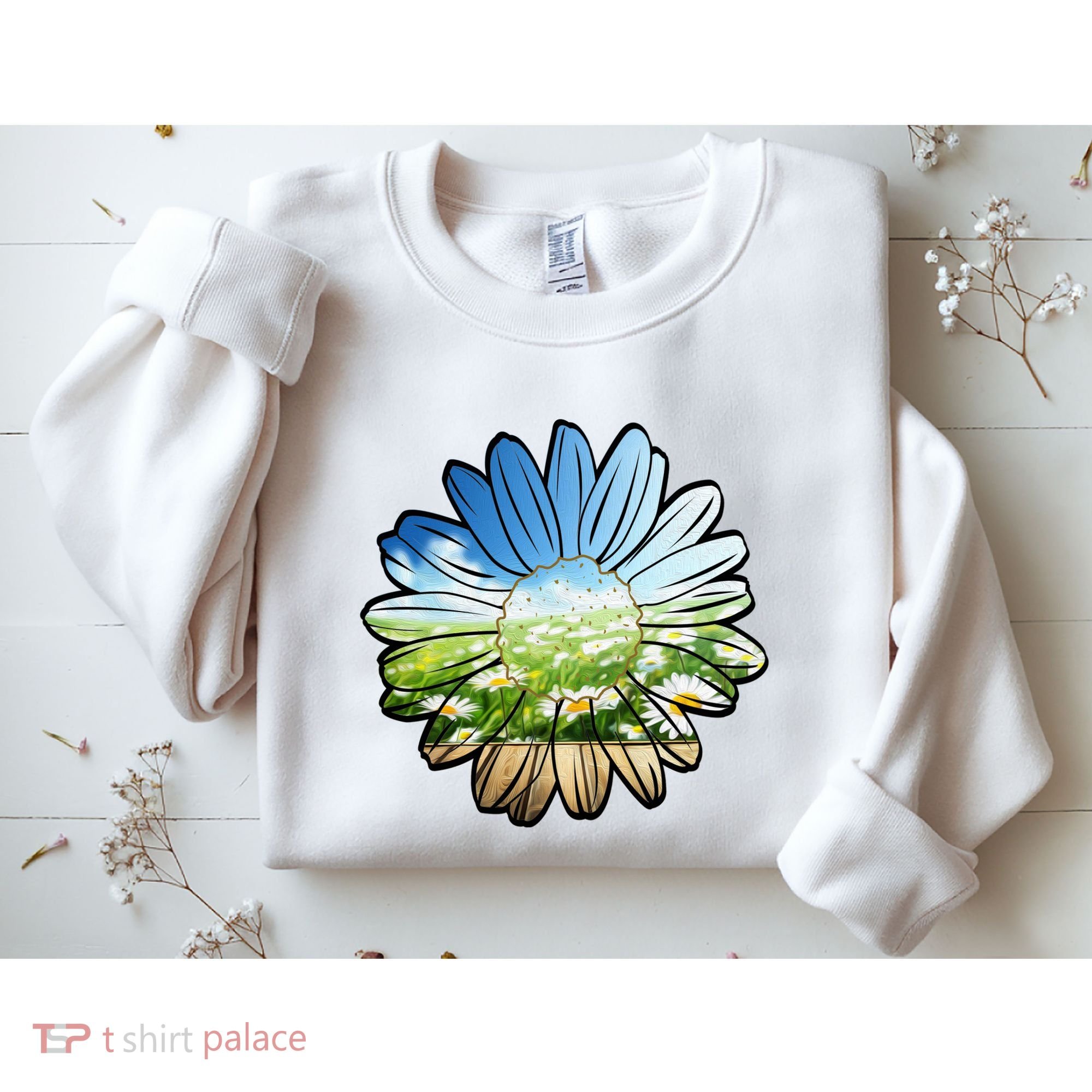 Summer Daisy Field Sweatshirt