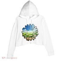 Summer Daisy Field Crop Fleece Hoodie thumb 0