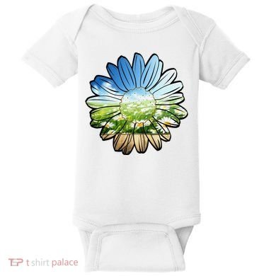 Summer Daisy Field Baby Bodysuit