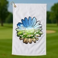 Summer Daisy Field Golf Towel thumb 1