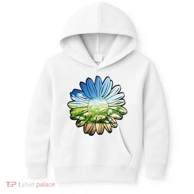Summer Daisy Field Kids Hoodie