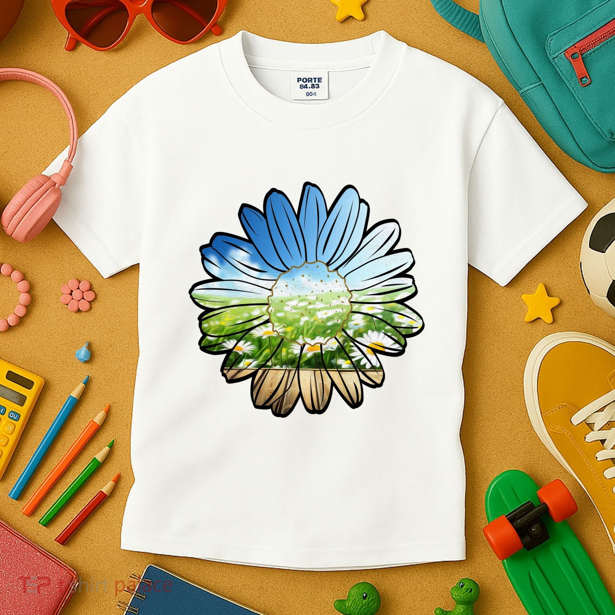Summer Daisy Field Kids T-Shirt