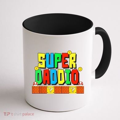Super Daddio Funny Saying Gamer Father’s Day Gift Coffee Mug back