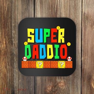 Super Daddio Funny Saying Gamer Father’s Day Gift Coaster