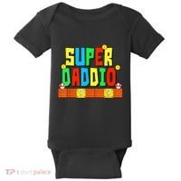 Super Daddio Funny Saying Gamer Father’s Day Gift Baby Bodysuit thumb 0