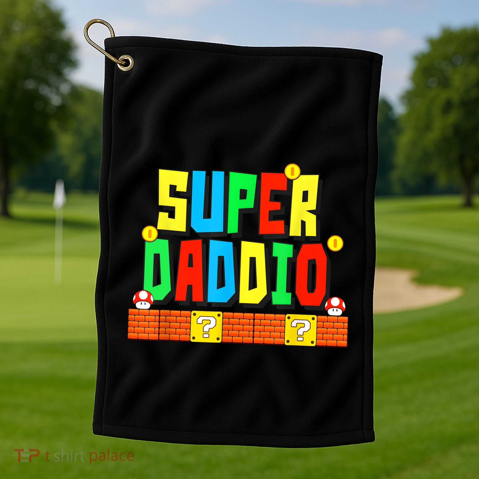 Super Daddio Funny Saying Gamer Father’s Day Gift Golf Towel