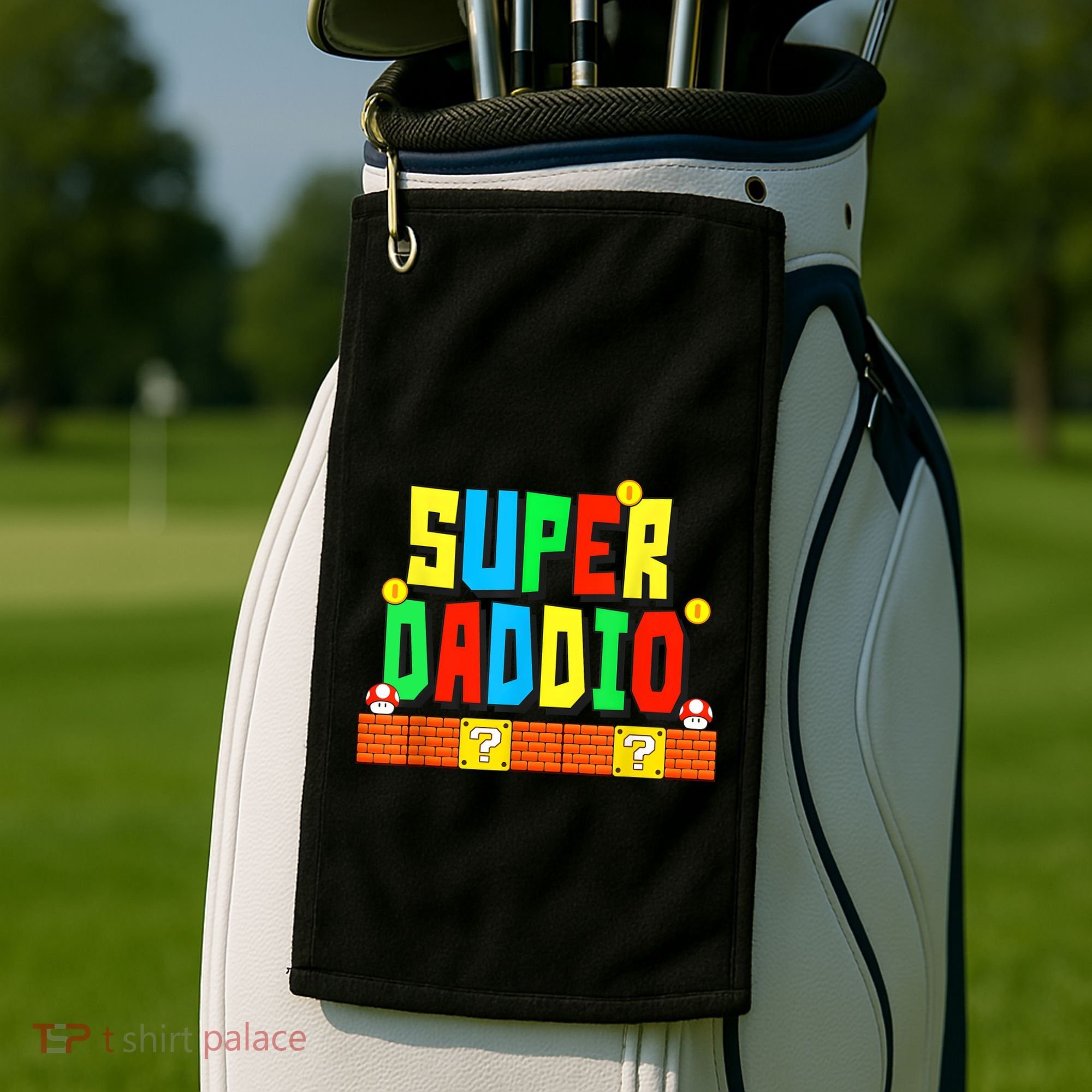 Super Daddio Funny Saying Gamer Father’s Day Gift Golf Towel