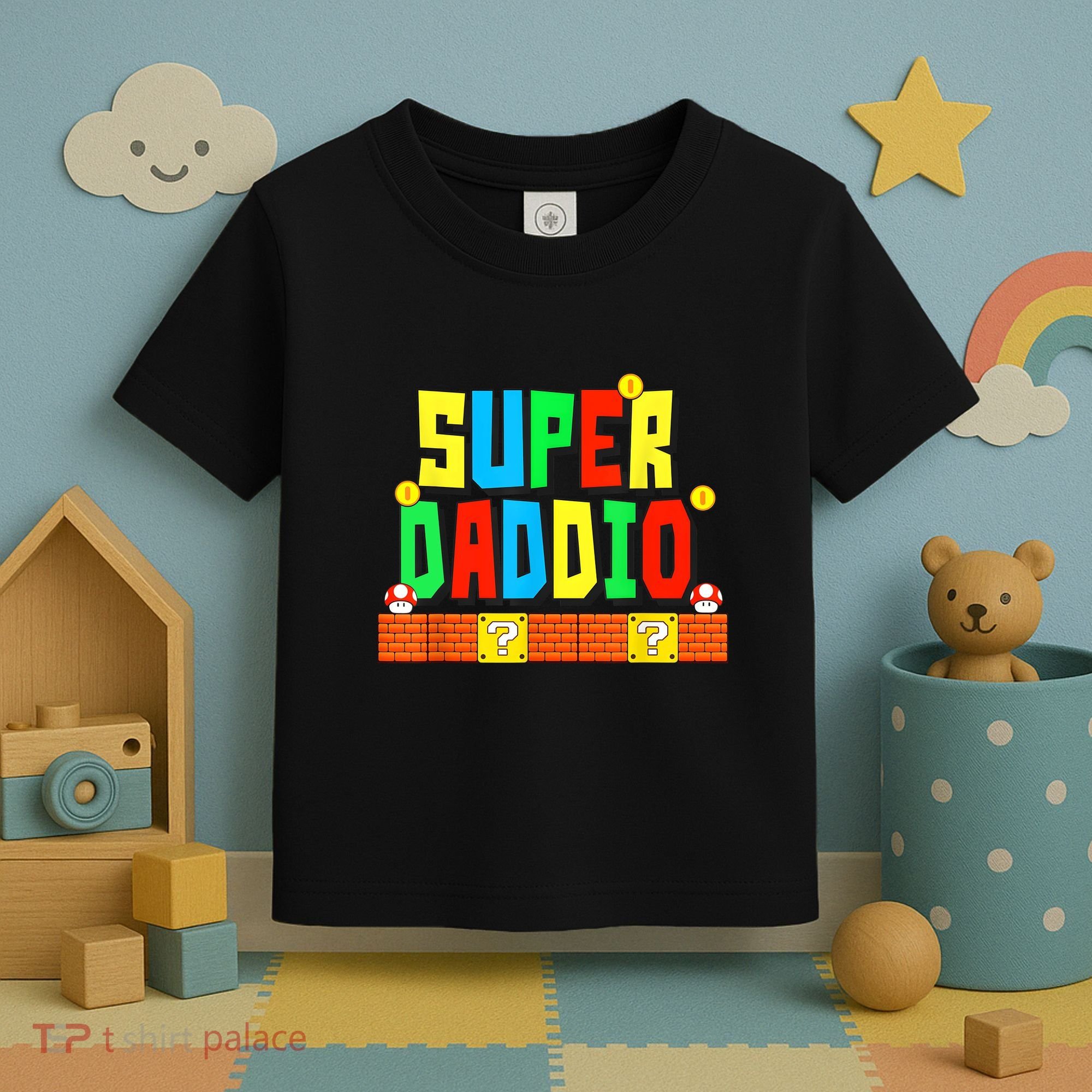 Super Daddio Funny Saying Gamer Father’s Day Gift Toddler T-Shirt