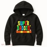 Super Daddio Funny Saying Gamer Father’s Day Gift Kids Hoodie thumb 0