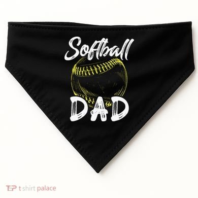 Softball Dad For Him Family Matching Player USA-Made Doggie Bandana
