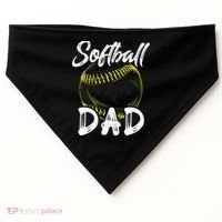 Softball Dad For Him Family Matching Player USA-Made Doggie Bandana thumb 0