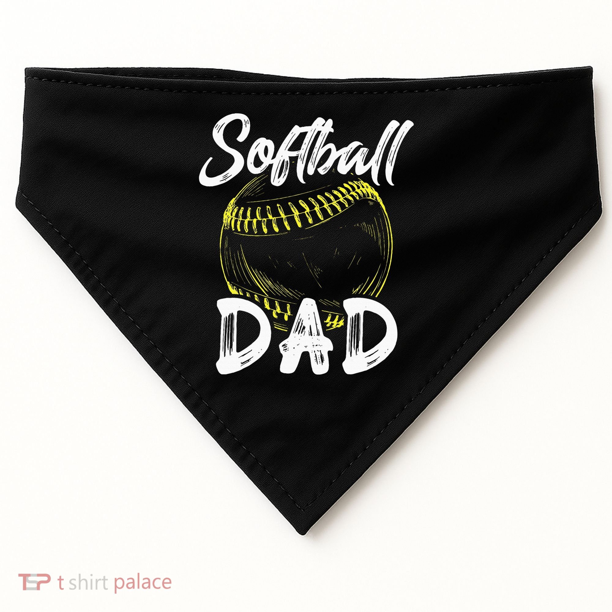 Softball Dad For Him Family Matching Player USA-Made Doggie Bandana