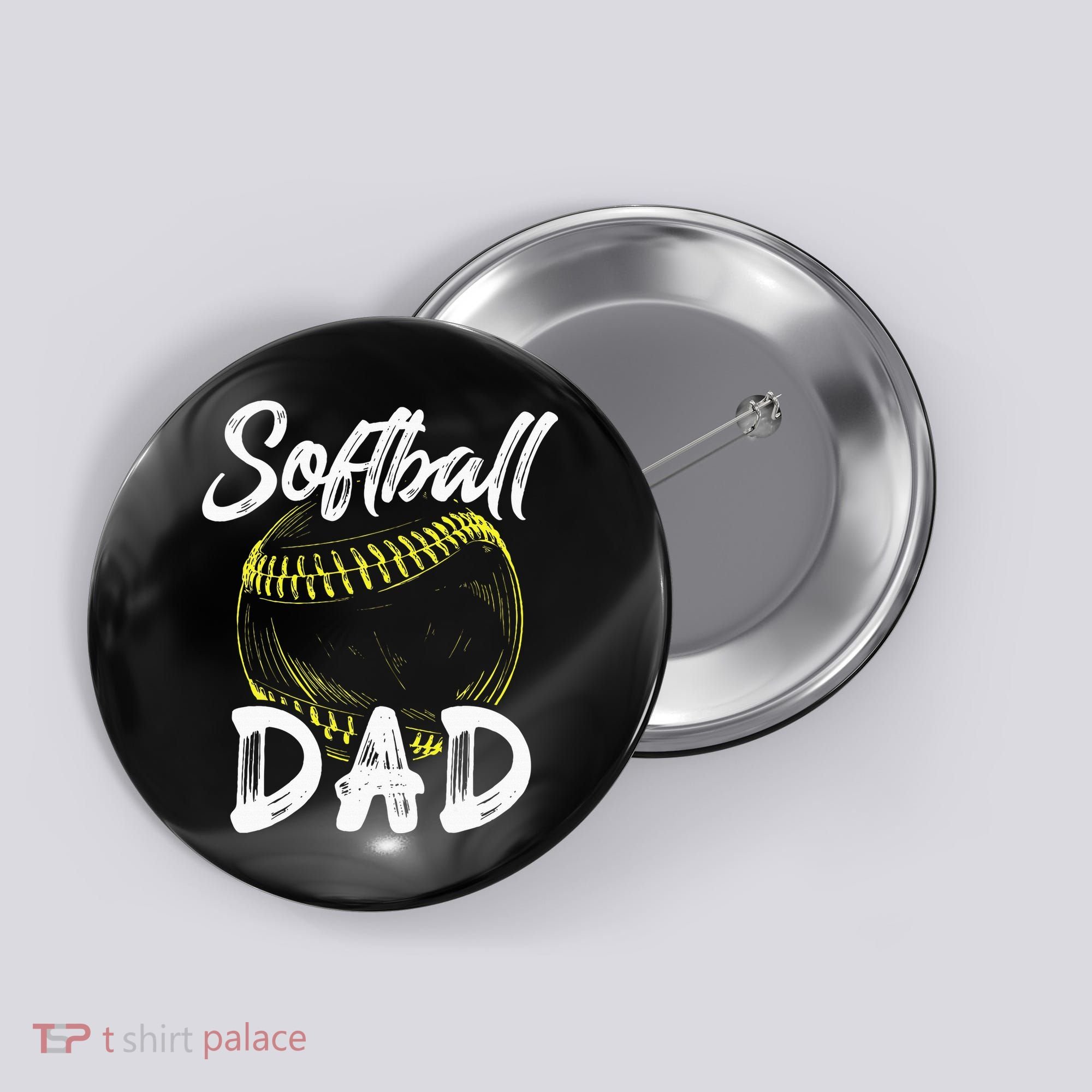 Softball Dad For Him Family Matching Player Button