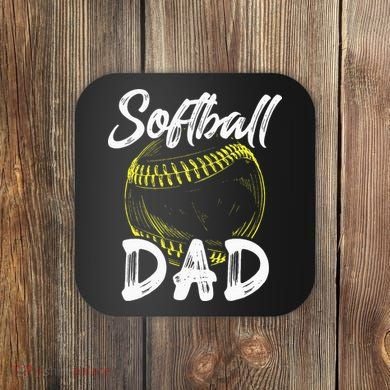 Softball Dad For Him Family Matching Player Coaster