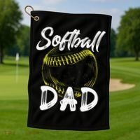Softball Dad For Him Family Matching Player Golf Towel thumb 1