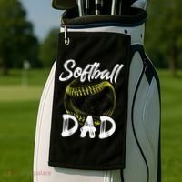 Softball Dad For Him Family Matching Player Golf Towel thumb 2