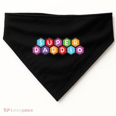 Super Daddio Funny Dad Gift USA-Made Doggie Bandana