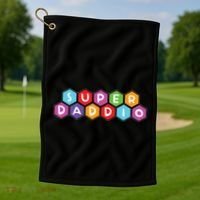 Super Daddio Funny Dad Gift Golf Towel thumb 1